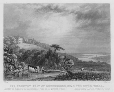 Het landgoed Rhederoord, nabij de rivier de IJssel door William Henry Bartlett